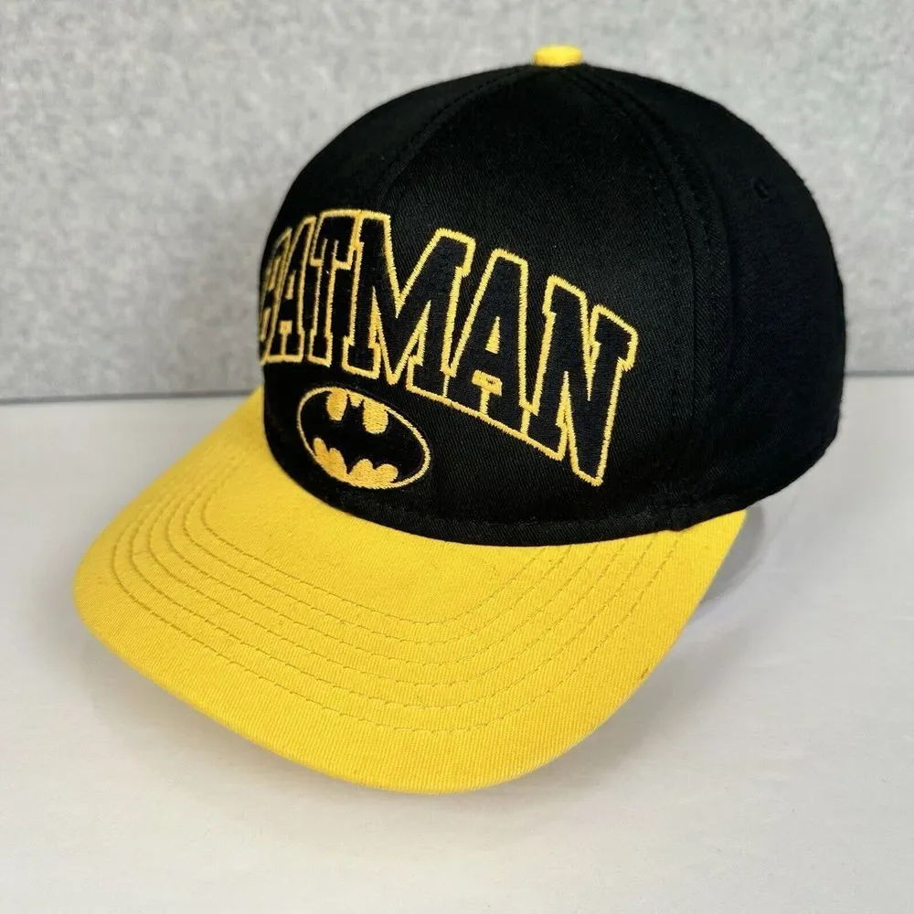 Batman The Dark Knight Hat Cap Youth Snapback Yellow‎ Black